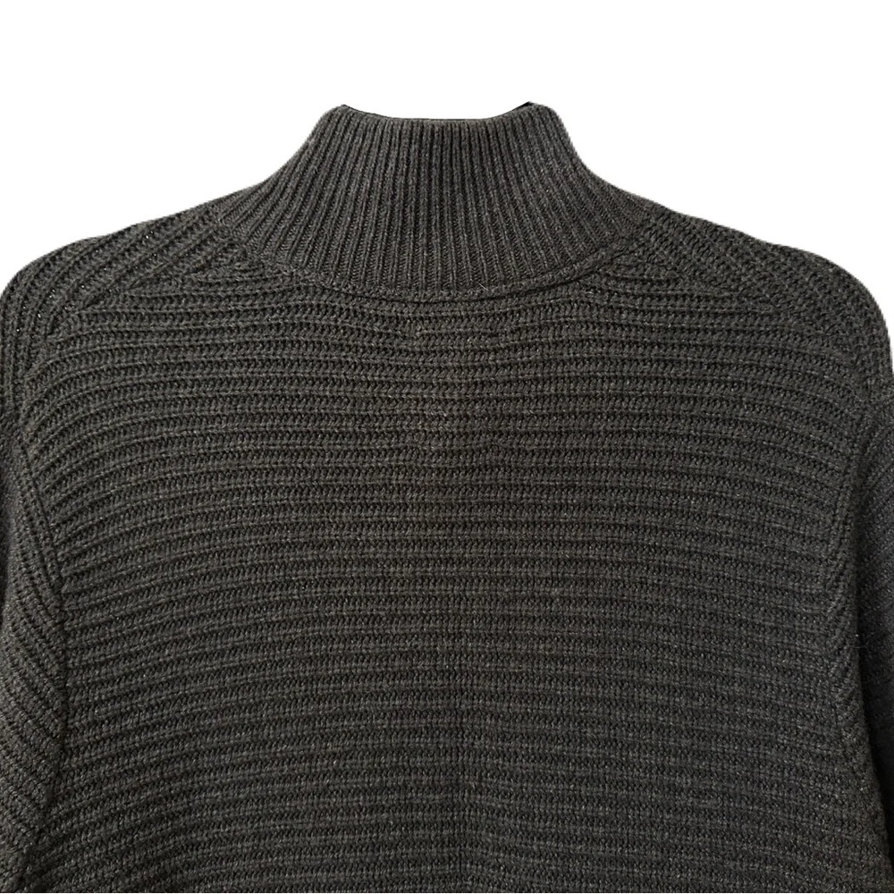 NEW Levis Mens Size XL Long Gray Wool Blend Military Button Mock Ribbed Sweater
